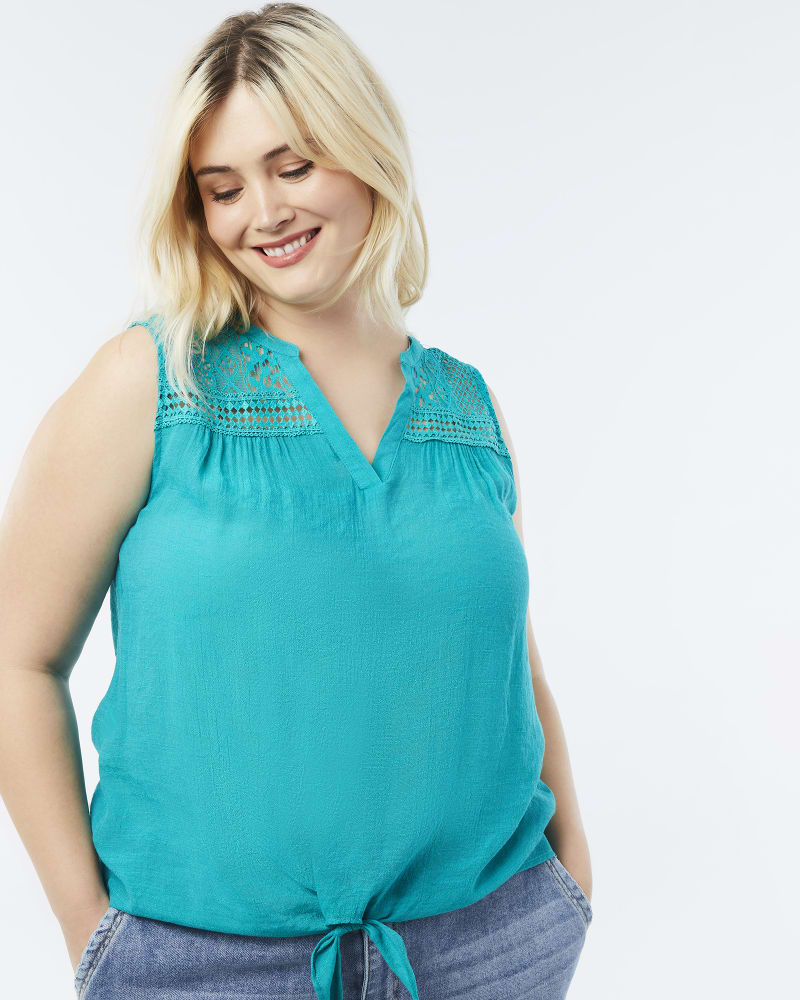 Front of plus size Toni Sleeveless Blouse by East Adeline | Dia&Co | dia_product_style_image_id:158090
